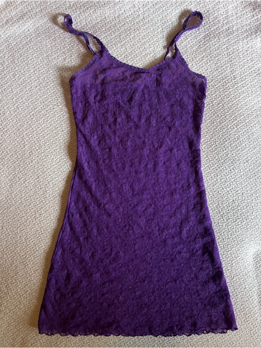 Vintage Eyeshadow Purple Lace Slip Dress